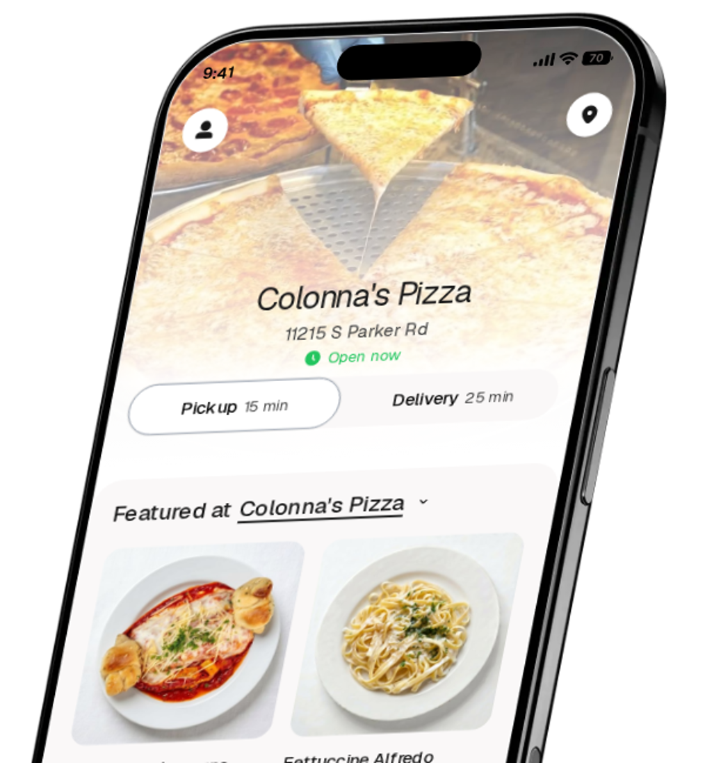Colonna's Pizza app preview