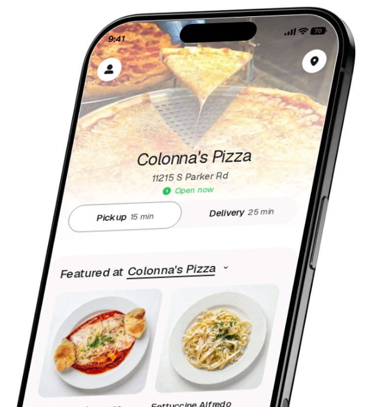 Colonna's Pizza app preview