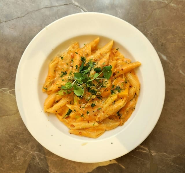 GF Penne Pasta w/ Vodka Sauce.