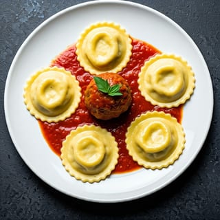 Cheese Ravioli w/Meatball